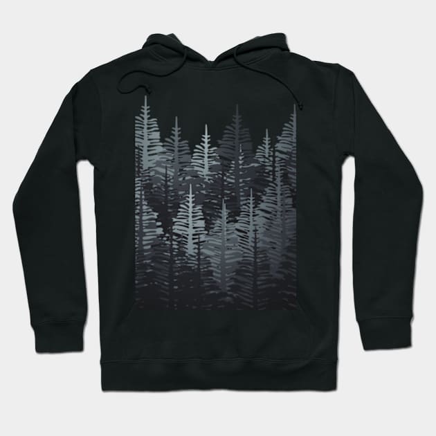 Pine Forest - Black & Grey Hoodie by SilverPegasus